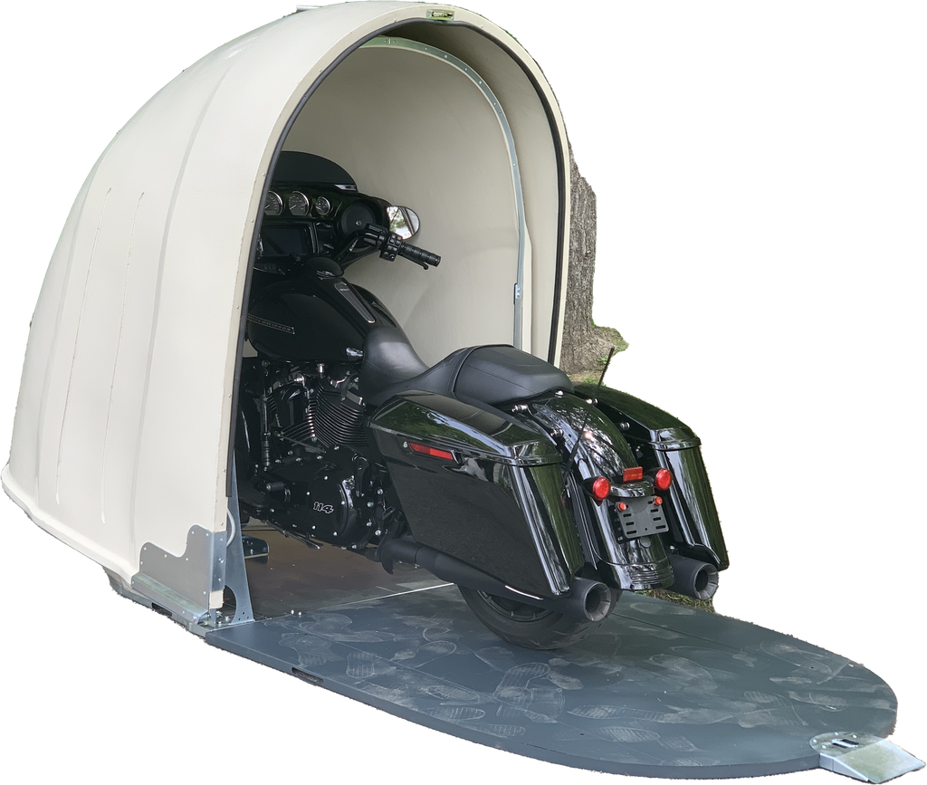 Compact Motorcycle Storage MotoCabin Motorcycle Hard Shell Storage Solution